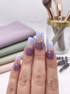 The Lavender Bouquet Glitter Press-On Nails Set