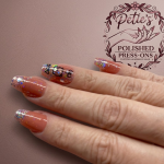 Peach Sparkle and Hello Hearts Press-On Nails